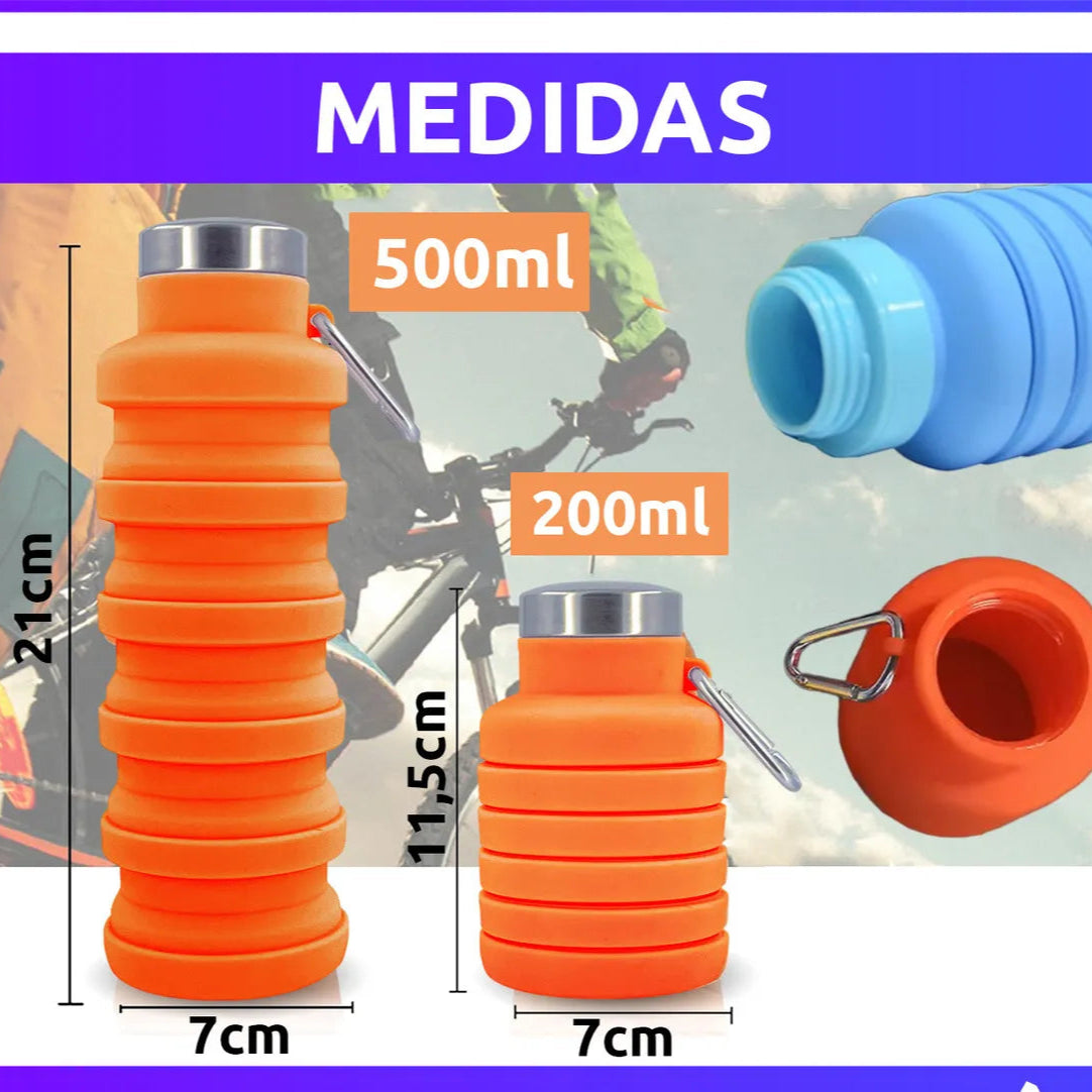 Botella Plegable de Silicona 500ml Resistente al Calor